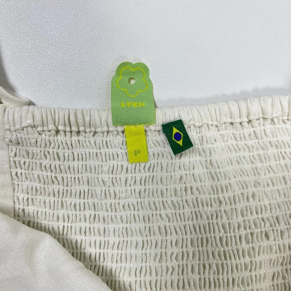 NWOT Farm Rio Linen Blend White Sleeveless Maxi Dress Size S - Picture 11 of 15